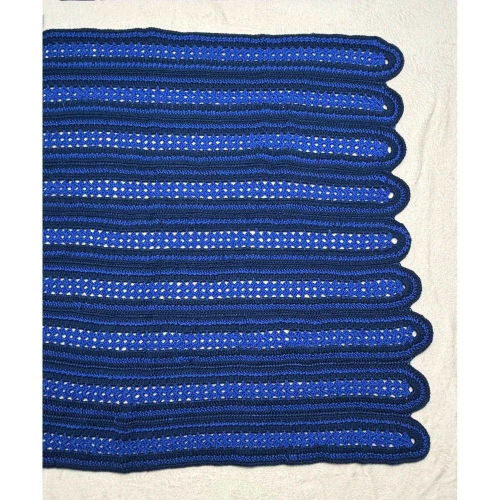 Crocheted Blanket Scalloped Edges 39
